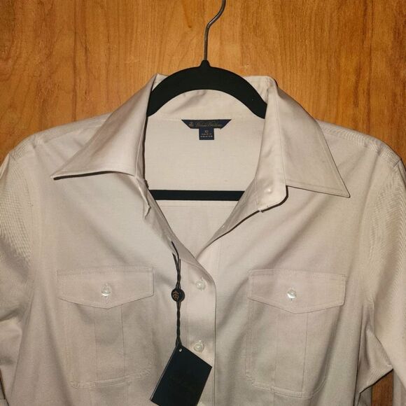 Brooks Brothers 10 Chic Safari Beige Shirt Dress with Belt Capsule Minimalist - Picture 9 of 16